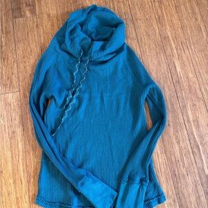 Sundance Women's Teal thermal with Cowl Neck sweater XS never worn
